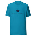 Mission Possible Montessori Logo Tee in Aqua, front view