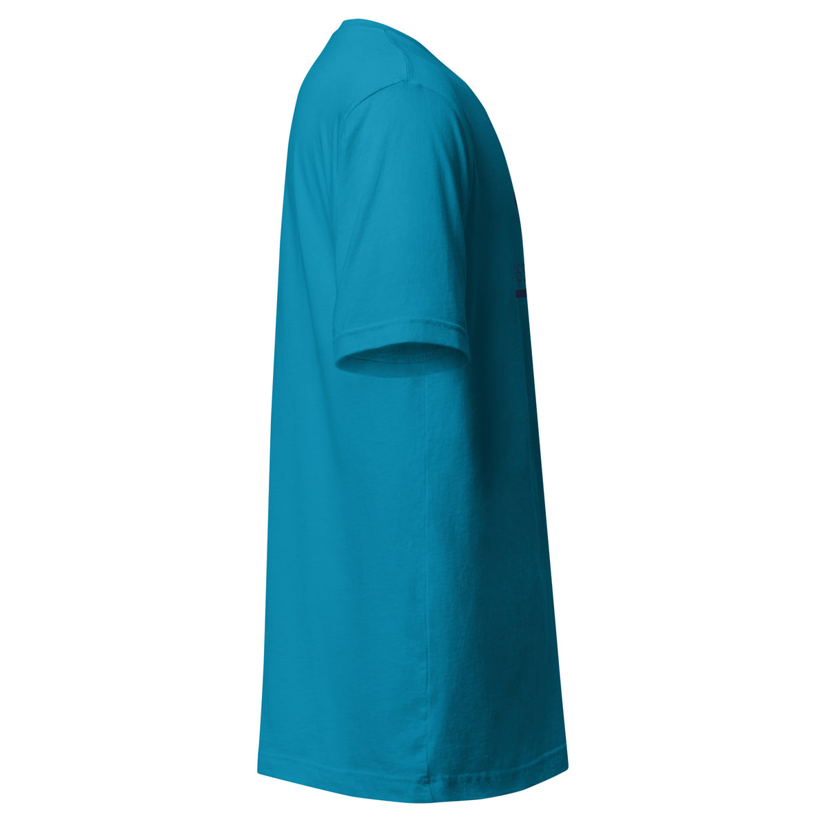 Mission Possible Montessori Logo Tee in Aqua, right view