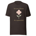 It's Not a Flower, It's a Quatrefoil Tee in Brown, front view