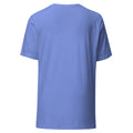 Mission Possible Montessori Logo Tee in Heather Columbia Blue, back view