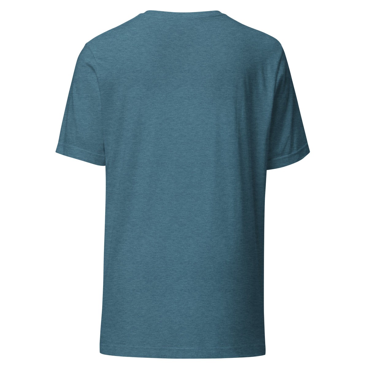 Mission Possible Montessori Logo Tee in Heather Deep Teal, back view