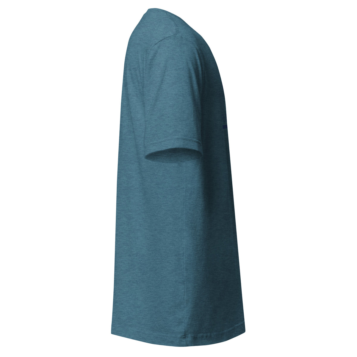 Mission Possible Montessori Logo Tee in Heather Deep Teal, right view
