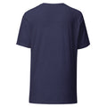 Mission Possible Montessori Logo Tee in Heather Midnight Navy, back view