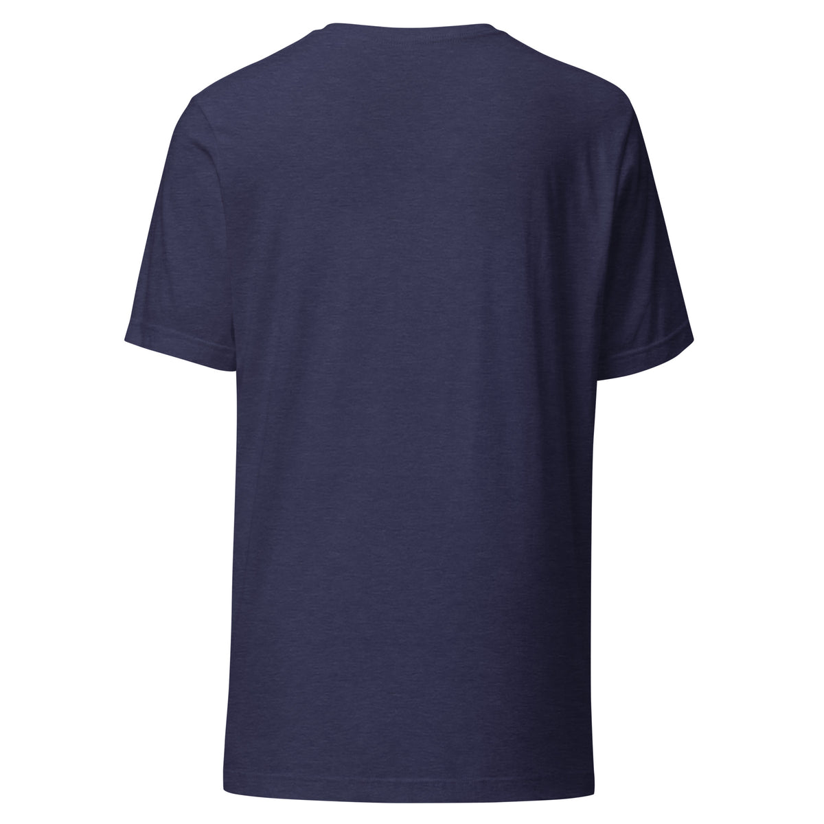 Mission Possible Montessori Logo Tee in Heather Midnight Navy, back view