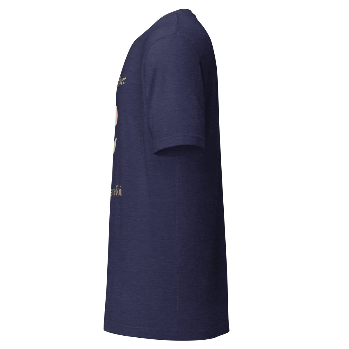 It's Not a Flower, It's a Quatrefoil Tee in Heather Midnight Navy, left view