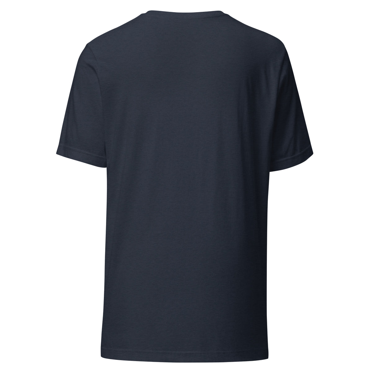 Mission Possible Montessori Logo Tee in Heather Navy, back view