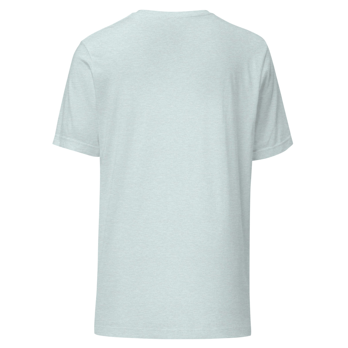 It's Not a Flower, It's a Quatrefoil Tee in Heather Prism Ice Blue, back view