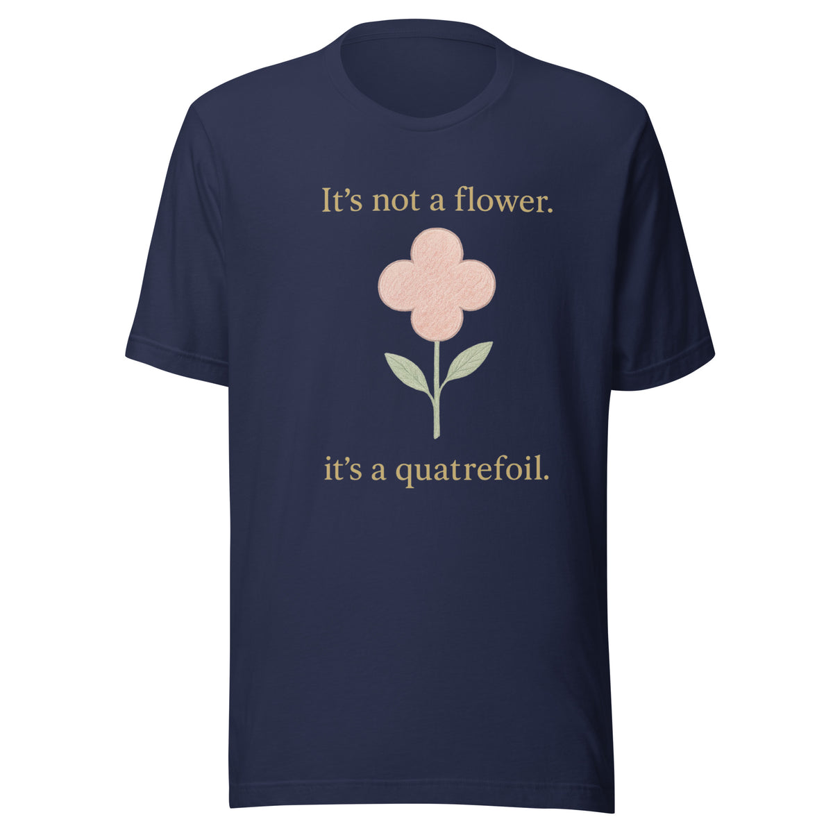 It's Not a Flower, It's a Quatrefoil Tee in Navy, front view