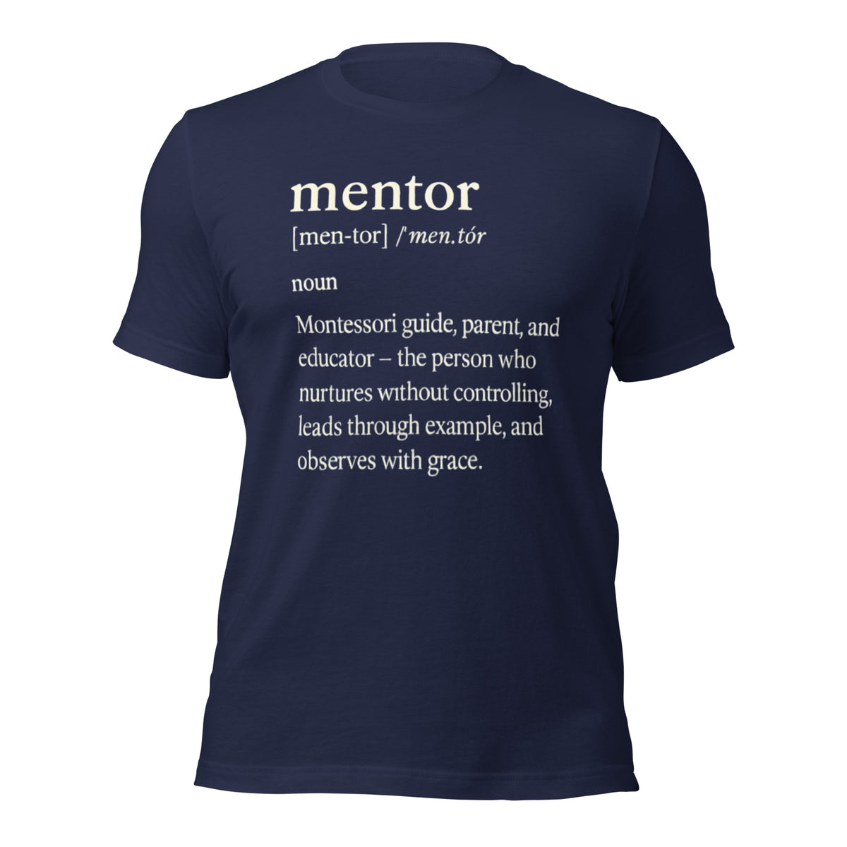 Mentor Definition Tee in Navy, front view