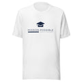 Mission Possible Montessori Logo Tee in Solid White Blend, front view