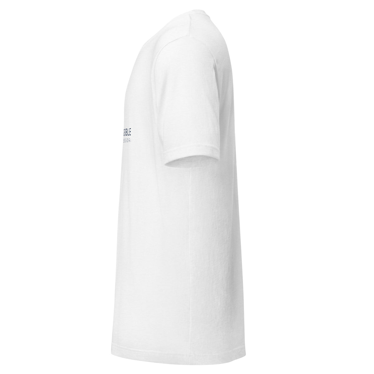Mission Possible Montessori Logo Tee in Solid White Blend, left view