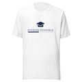 Mission Possible Montessori Logo Tee in White, front view
