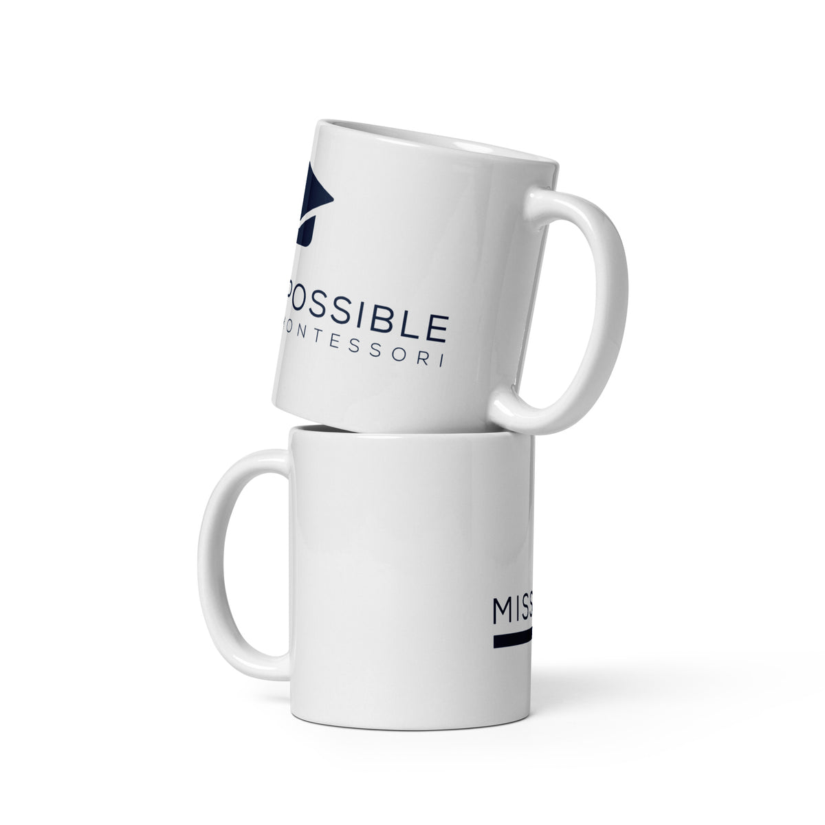 Mission Possible Montessori Logo Mug (11 oz & 15 oz) in White, front view