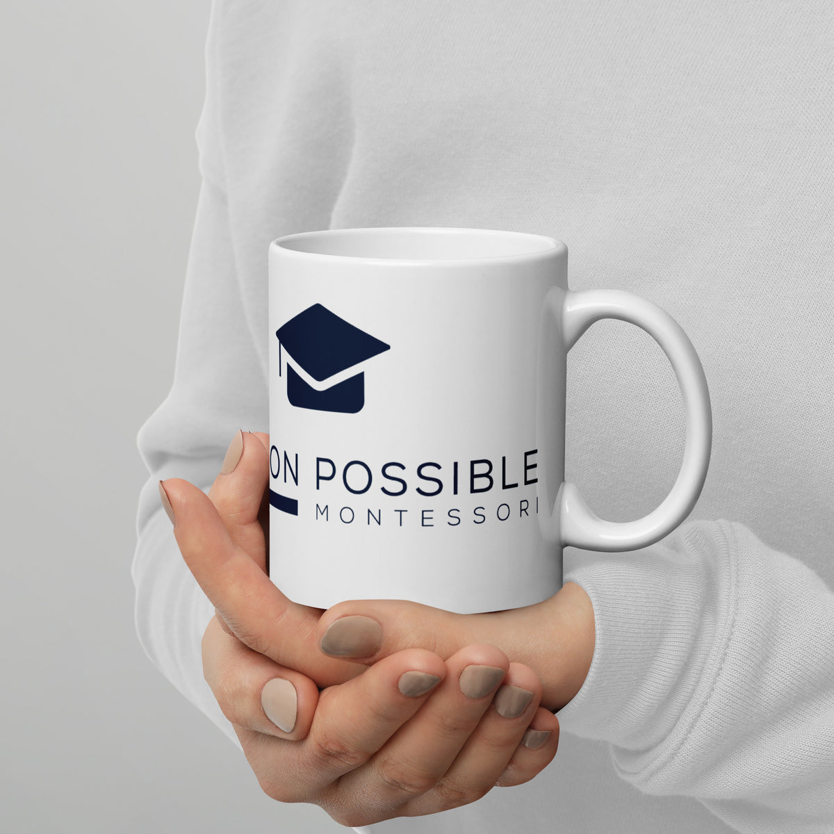 Mission Possible Montessori Logo Mug (11 oz & 15 oz) in White, right view