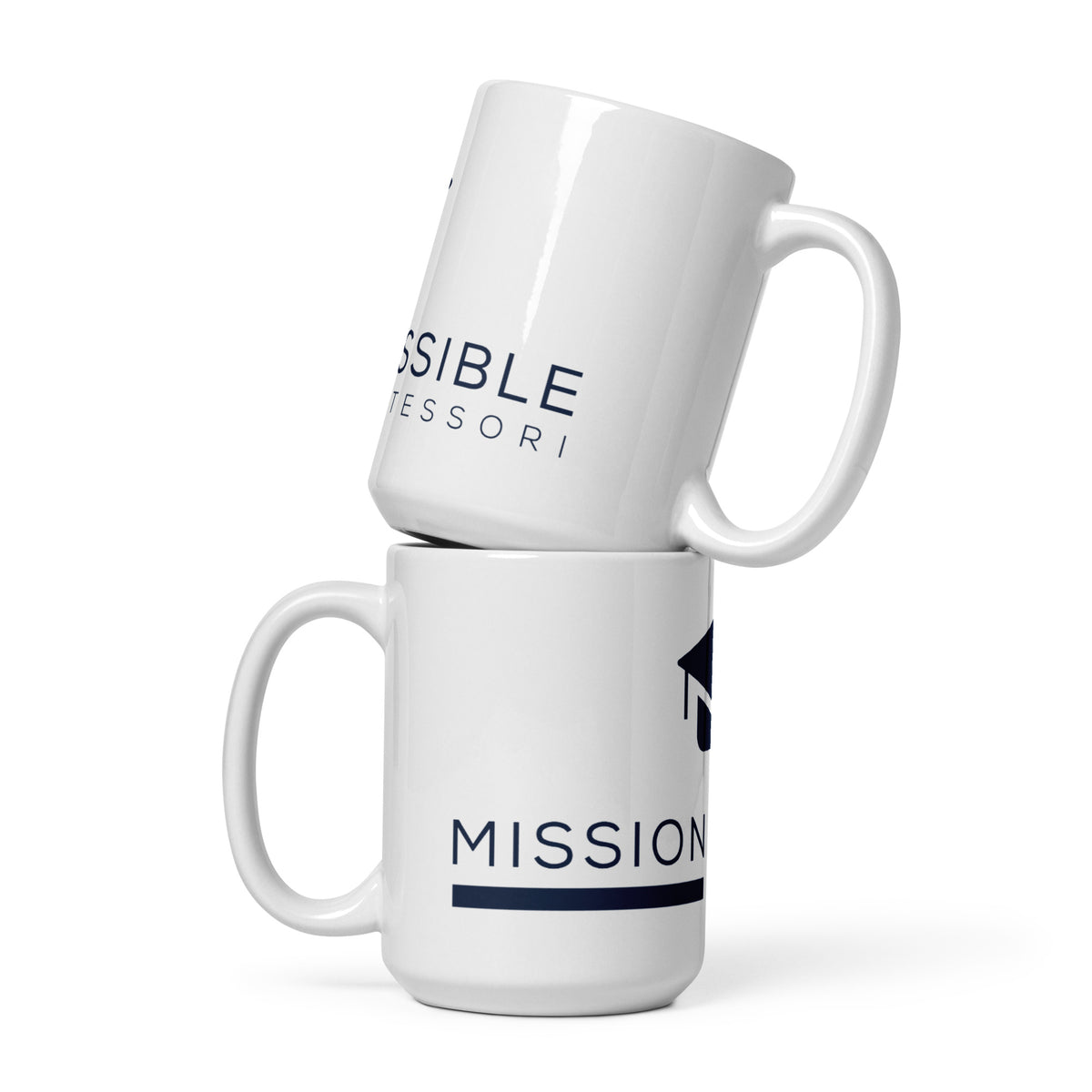 Mission Possible Montessori Logo Mug (11 oz & 15 oz) in White, front view