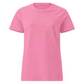 Grace + Courtesy Minimalist Women's Softstyle Tee in Azalea, front view