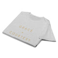 Grace + Courtesy Minimalist Women's Softstyle Tee in RS Sport Grey, front view