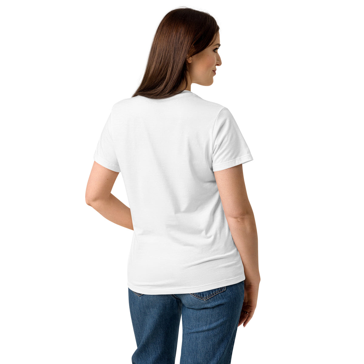 Trust the Process Script Women's Softstyle Tee in White, back view