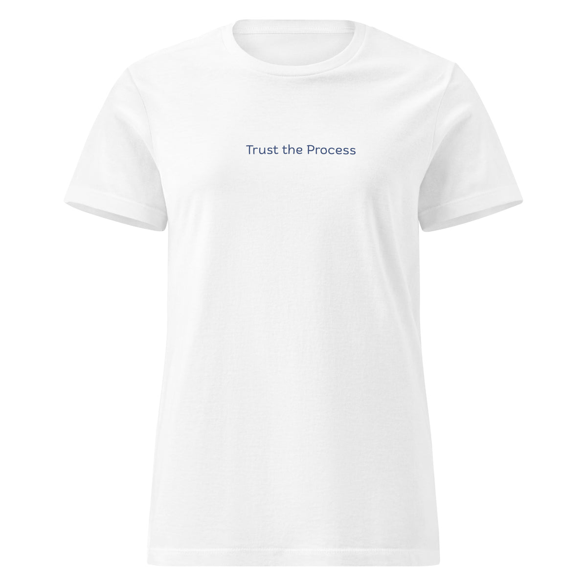 Trust the Process Script Women's Softstyle Tee in White, front view