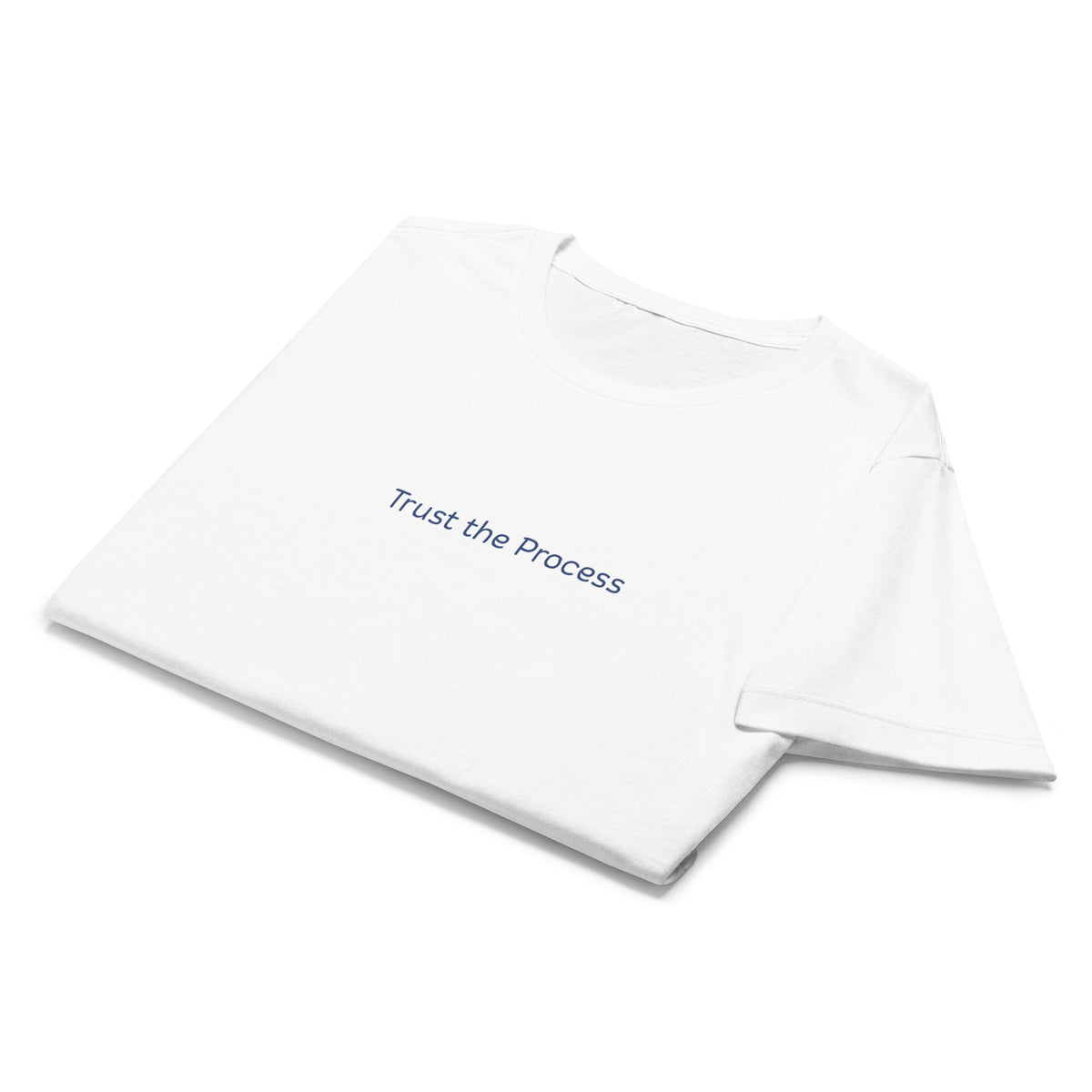 Trust the Process Script Women's Softstyle Tee in White, front view