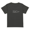 Teach Peace Women's High-Waisted Tee in Black, front view