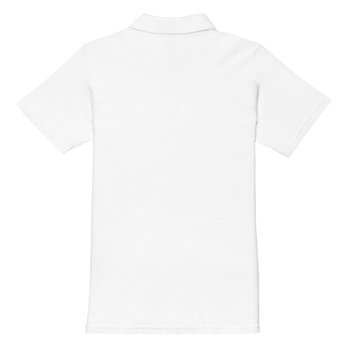ME Signature Embroidered Women's Piqué Polo in White, back view
