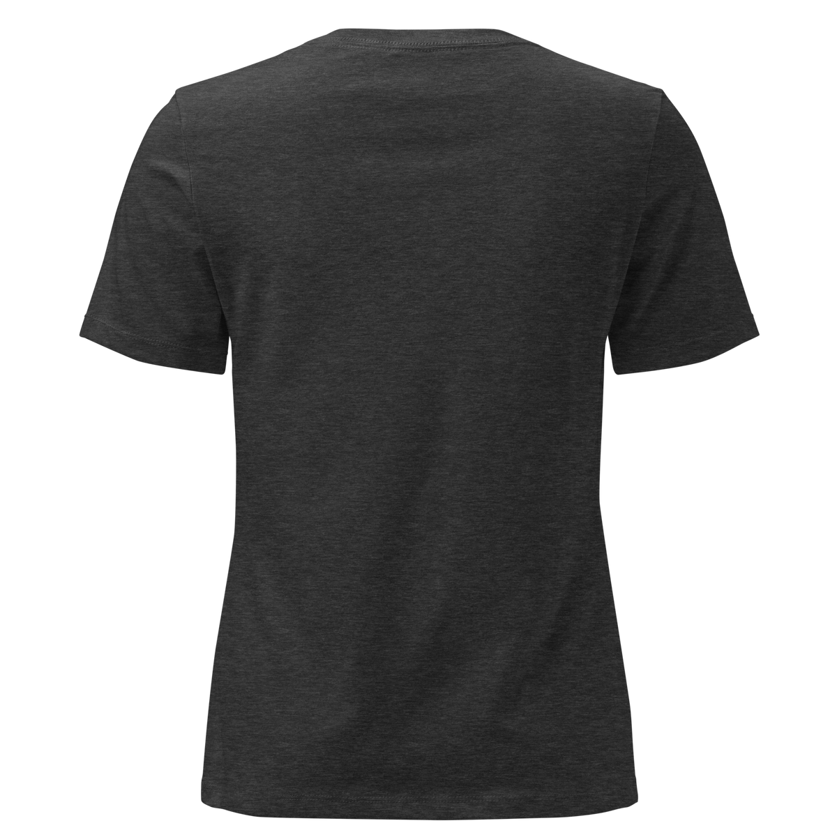 Jesus + Nothing = Enough Women's Relaxed Tee in Dark Grey Heather, back view