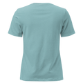 Jesus + Nothing = Enough Women's Relaxed Tee in Heather Blue Lagoon, back view