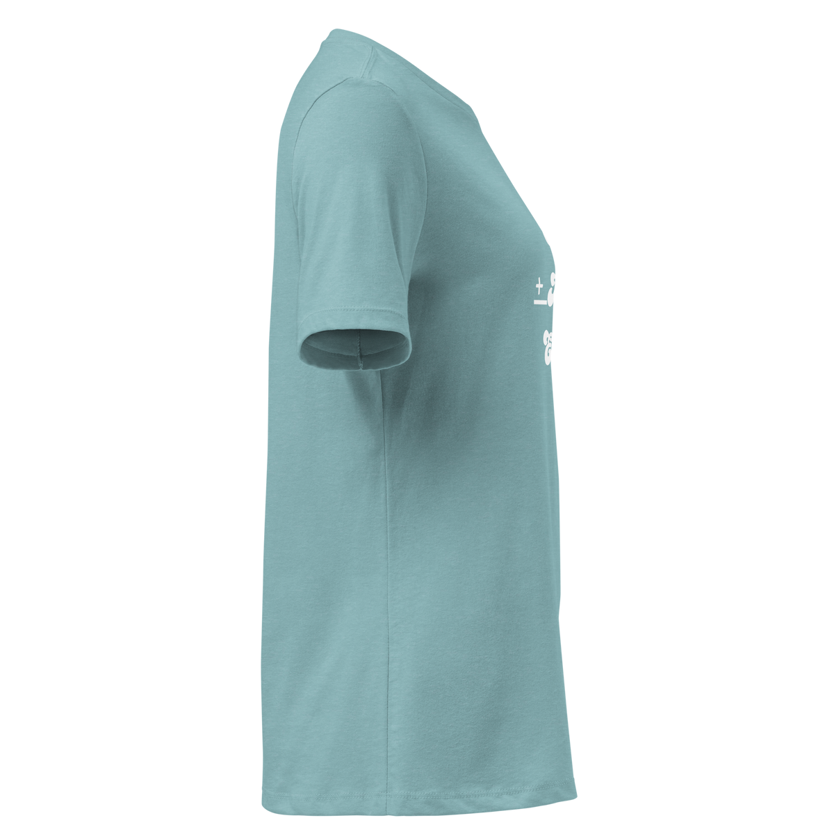 Jesus + Nothing = Enough Women's Relaxed Tee in Heather Blue Lagoon, right view