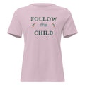 Follow the Child Floral Women's Relaxed Tee in Light Violet, front view