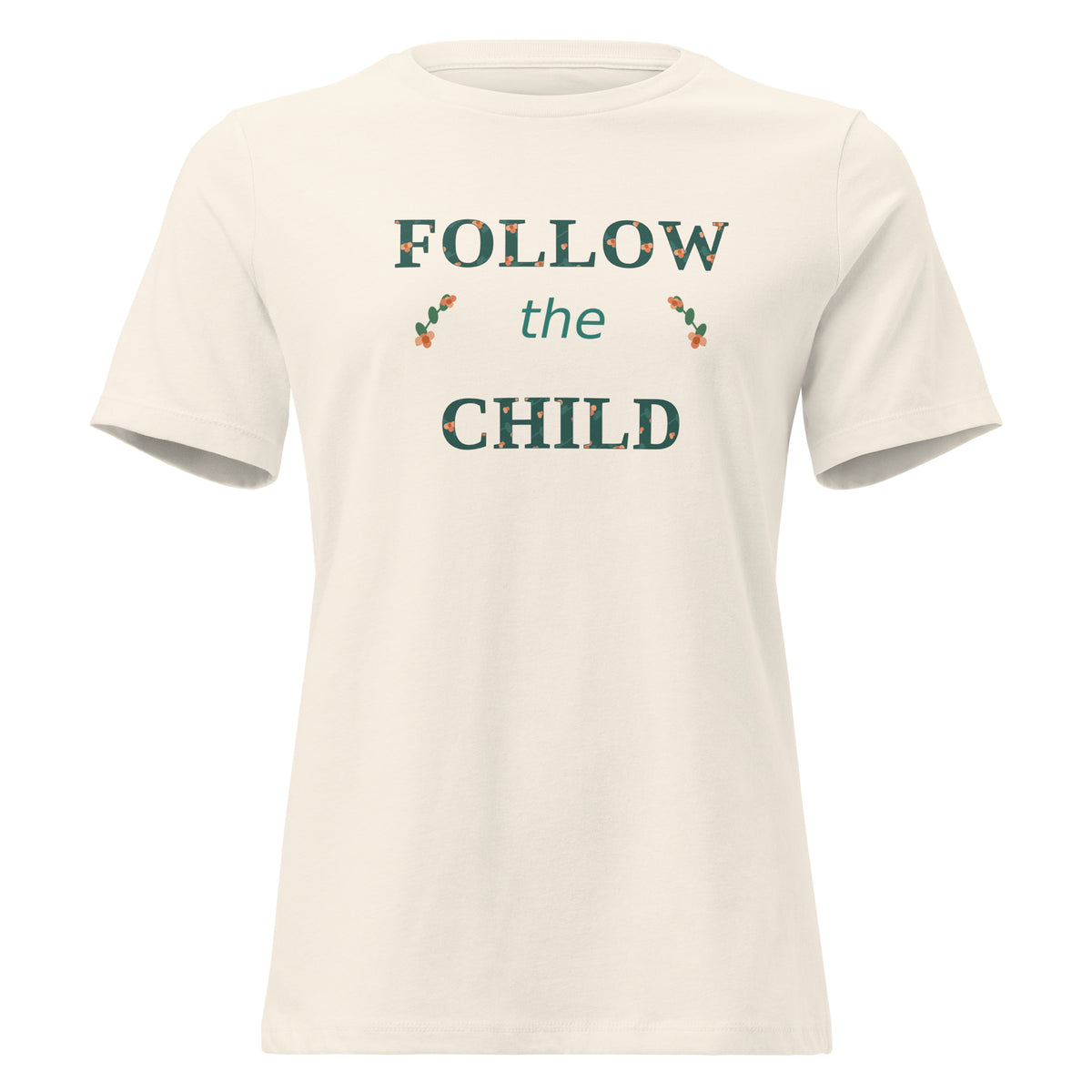 Follow the Child Floral Women's Relaxed Tee in Natural, front view