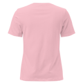 Jesus + Nothing = Enough Women's Relaxed Tee in Pink, back view