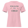Follow the Child Floral Women's Relaxed Tee in Pink, front view
