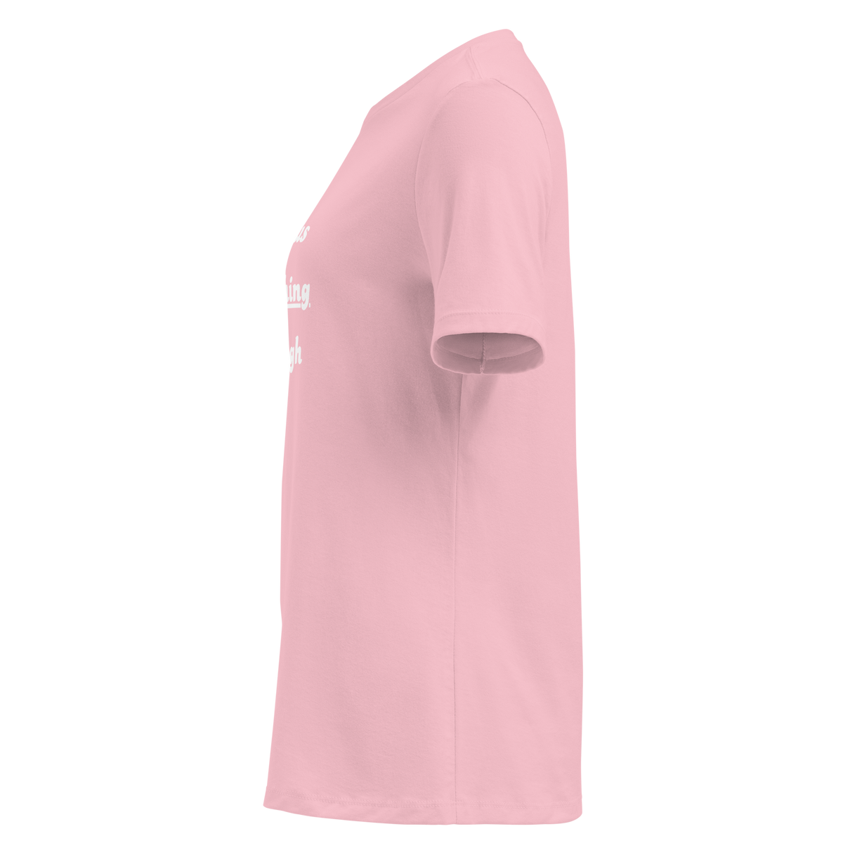 Jesus + Nothing = Enough Women's Relaxed Tee in Pink, left view