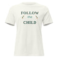 Follow the Child Floral Women's Relaxed Tee in Vintage White, front view