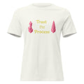 Trust the Process Pink Tower Women's Relaxed Tee in Vintage White, front view