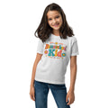 Homeschool Kid Retro Youth Tee in Ash, front view